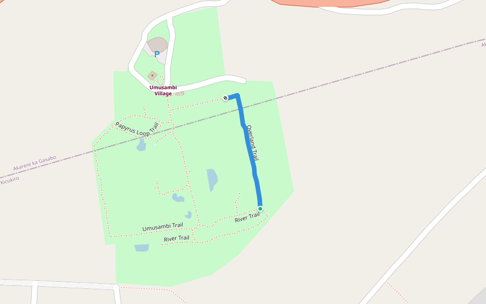 Overland Trail walking route map in Kabuga