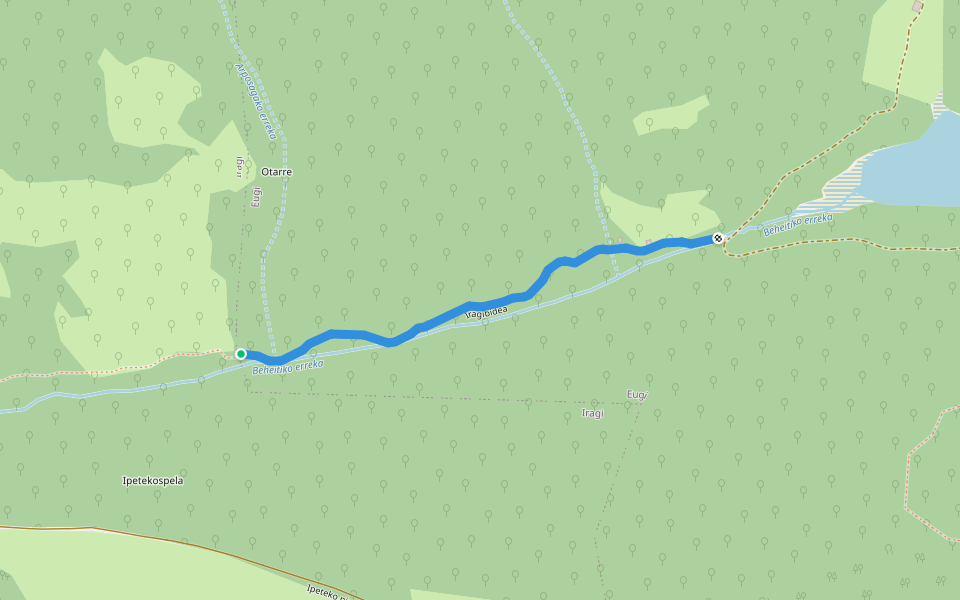 Iragibidea walking route map in Iragi