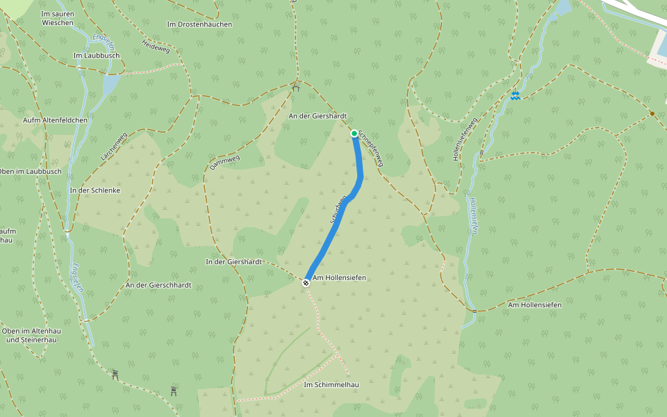 Schürfweg walking route map in Engelskirchen