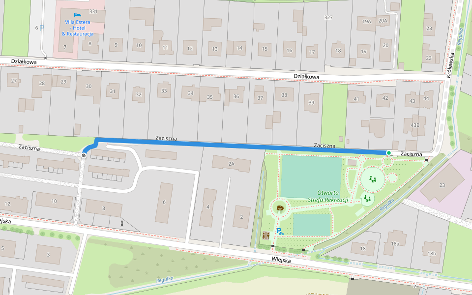 Zaciszna walking route map in Reguły