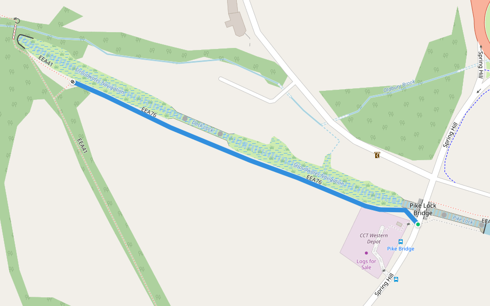 EEA76 walking route map in Churchend