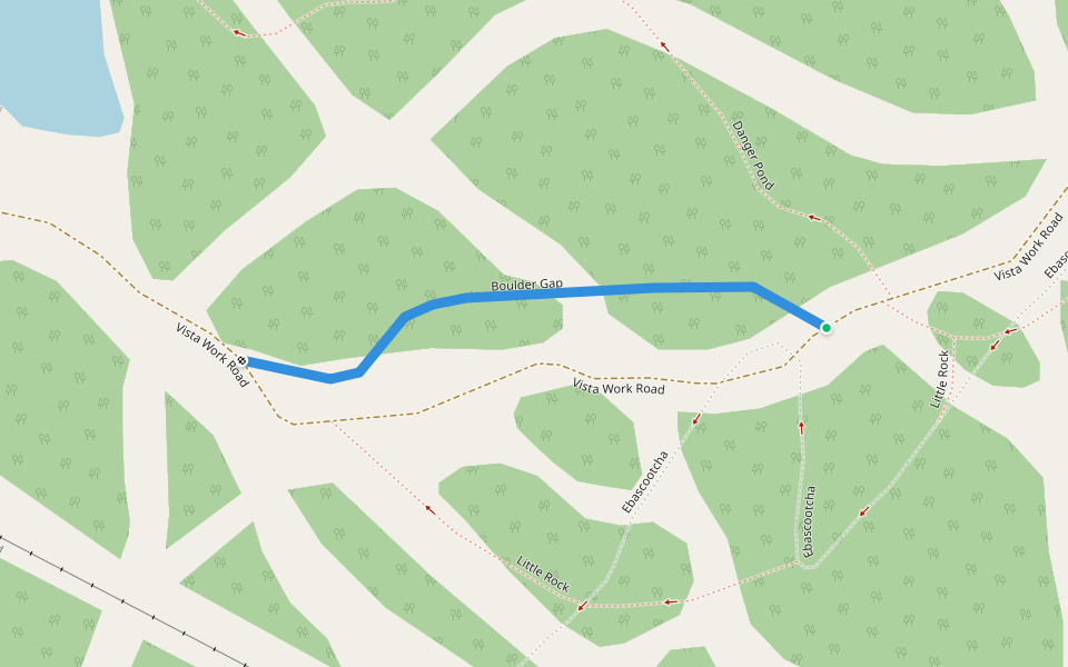Boulder Gap walking route map in Richmond