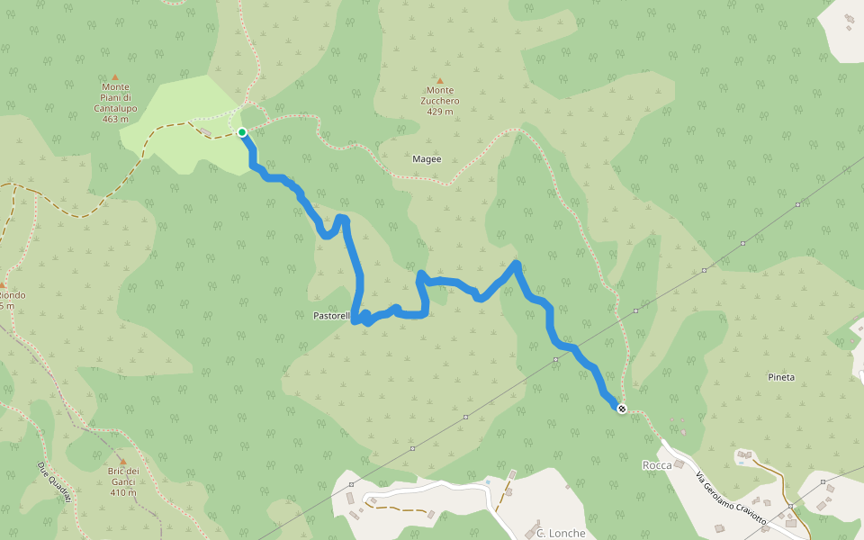 Spaccadario walking route map in Castagnabuona