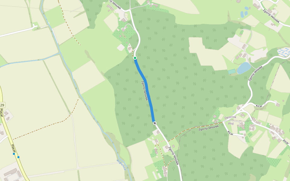 Zgornji Velovlek walking route map in Zgornji Velovlek