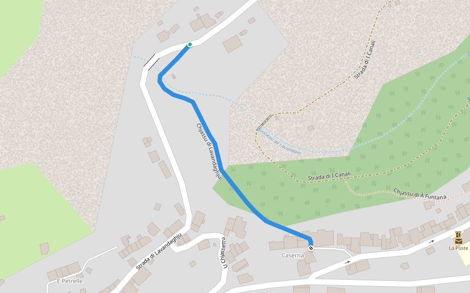 Chjassu di Lavandaghju walking route map in Santo-Pietro-di-Tenda