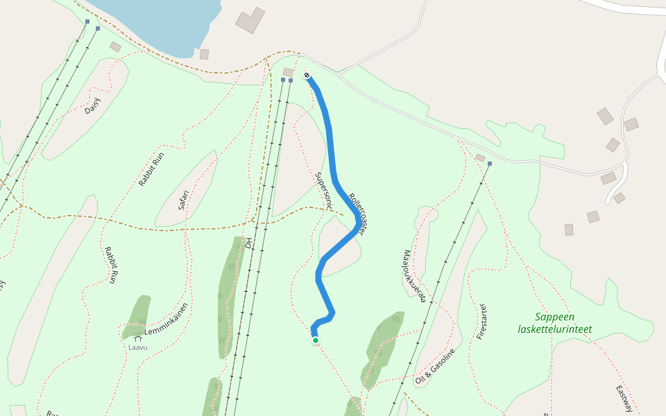 Rollercoaster walking route map in Metsäkulma