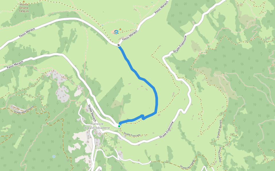Strada Fagheron walking route map in Pianezze