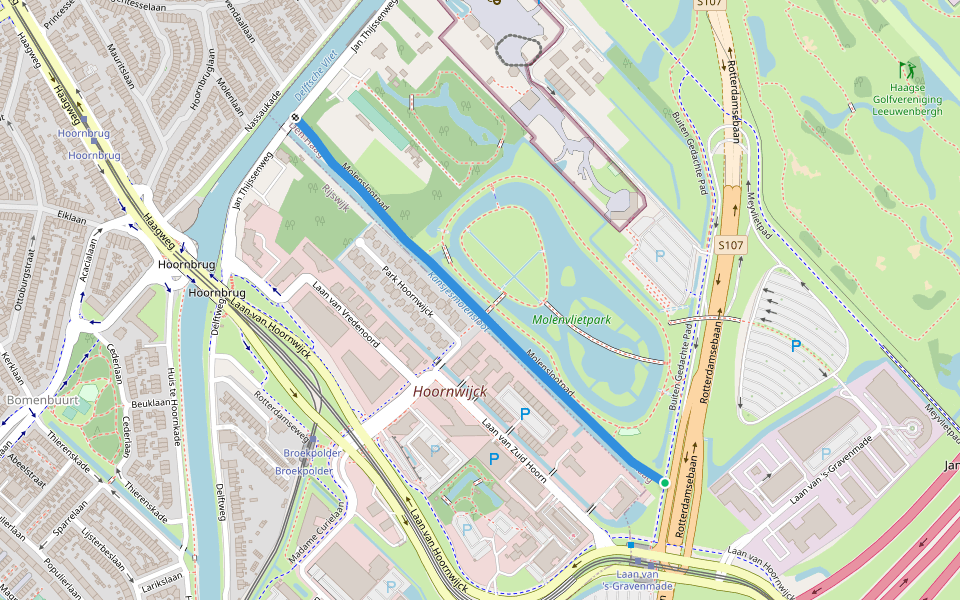 Molenslootpad walking route map in Rijswijk