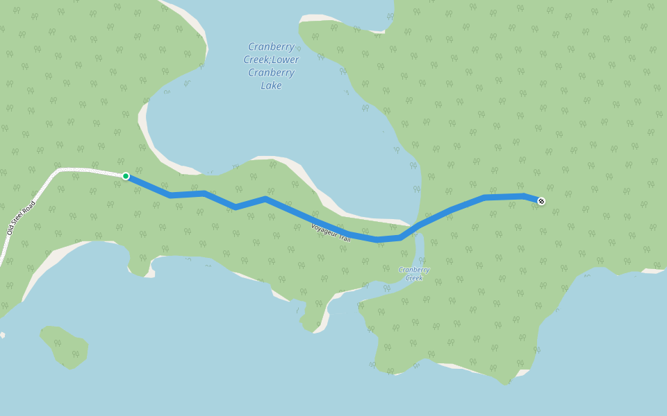 Voyageur Trail walking route map in Blind River