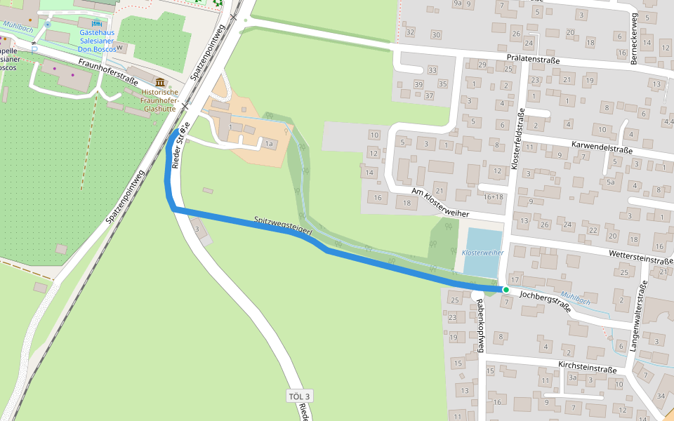 Spitzwegsteigerl walking route map in Benediktbeuern