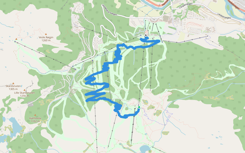 Sølverstein walking route map in Hemsedal