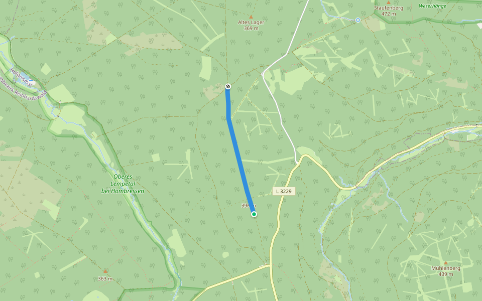 Kasseler Schneise walking route map in Gutsbezirk Reinhardswald