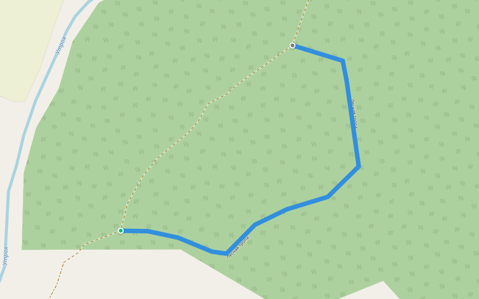 Лесная тропа walking route map in Sidorovskie