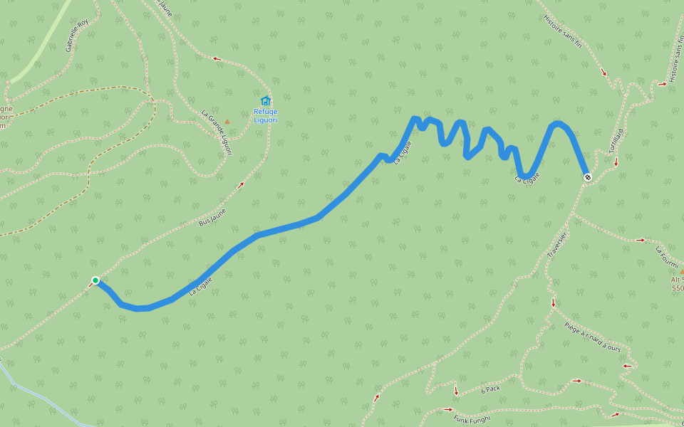 La Cigale walking route map in Petite-Rivière-Saint-François