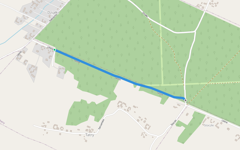 Leśna walking route map in Brody