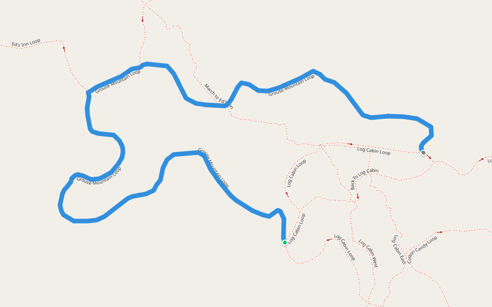 Grouse Mountain Loop walking route map in Carmel