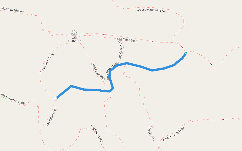 Back To Log Cabin walking route map in Carmel