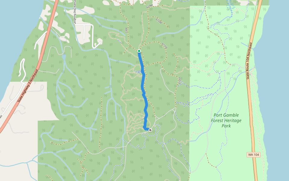 Upper Easy Street walking route map in Poulsbo