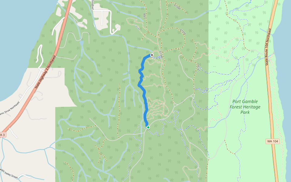 Lower Easy Street walking route map in Poulsbo
