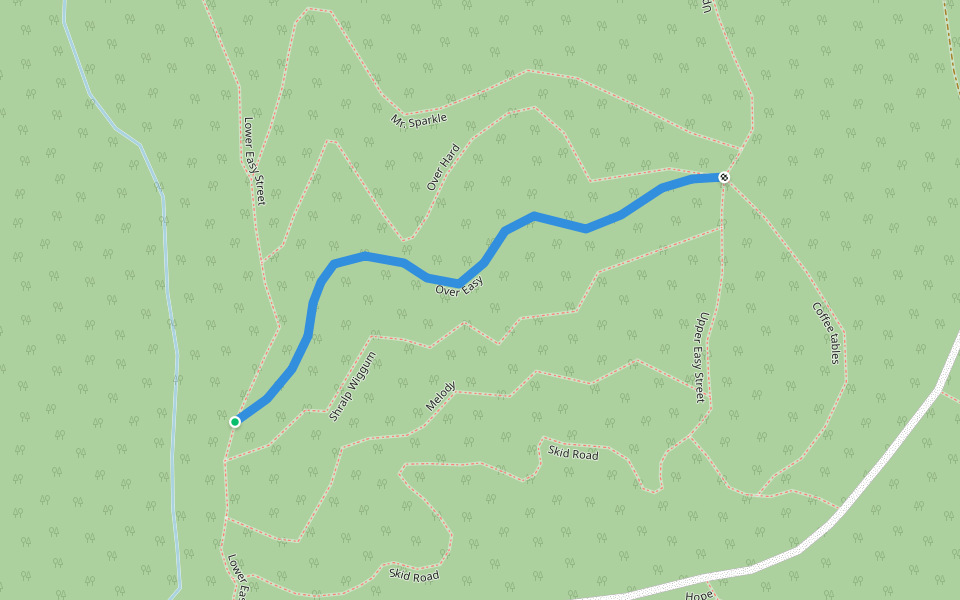 Over Easy walking route map in Poulsbo