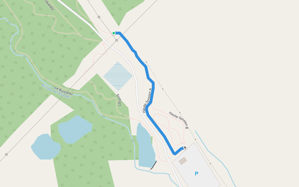Haute-Tension A walking route map in Thetford Mines