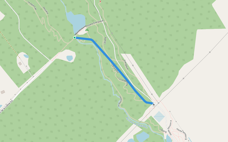 L'Acqueduc walking route map in Thetford Mines