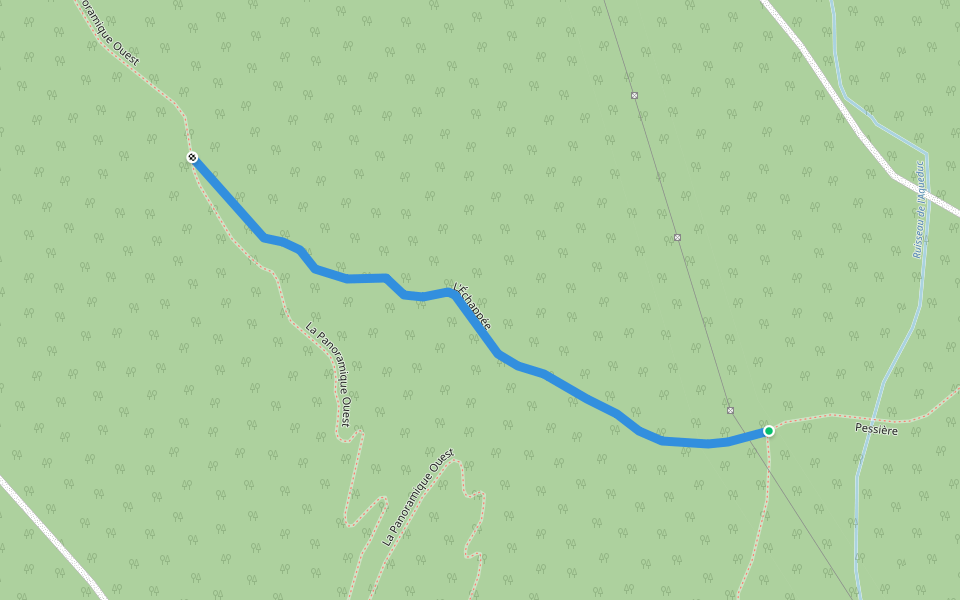 L'Échappée walking route map in Thetford Mines
