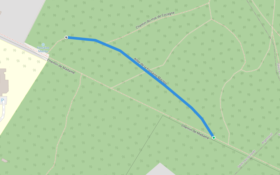 Allée de la Fontaine Maclou walking route map in Saint-Leu-la-Forêt