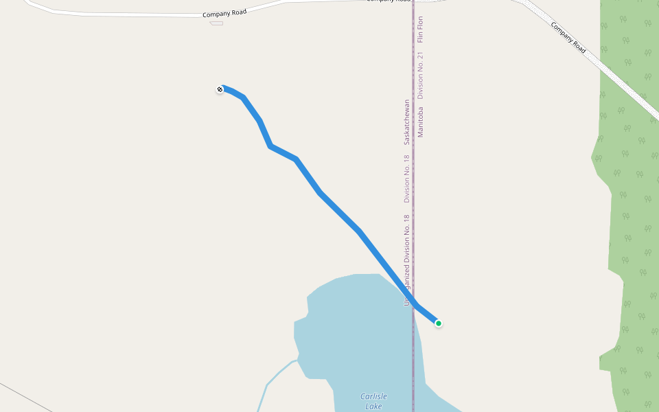 Carlisle Loop N walking route map in Flin Flon