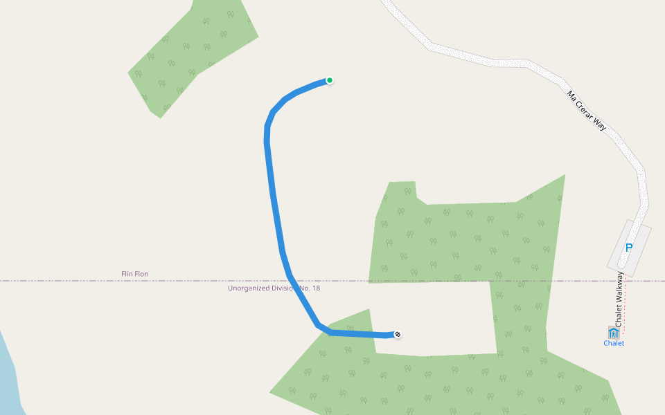 Meadow Trail walking route map in Flin Flon