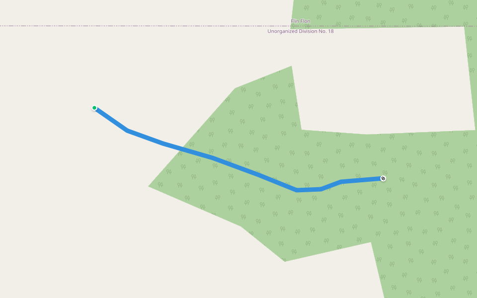 Spirit Hill walking route map in Flin Flon