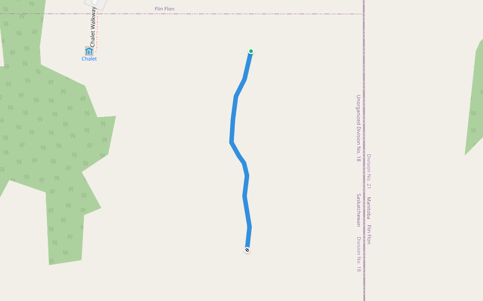 Dave's Trail walking route map in Flin Flon