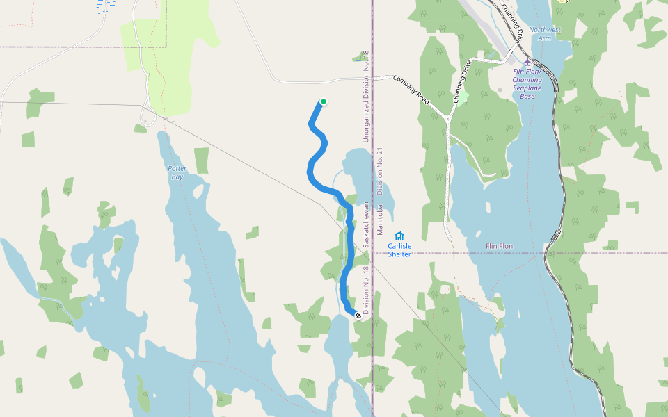 Carlisle Loop W walking route map in Flin Flon