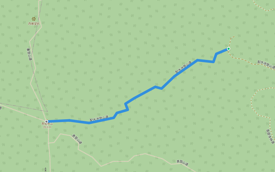 配水池登山道 walking route map in Konan