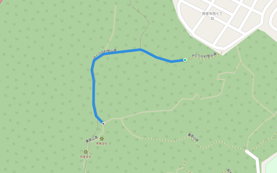 みどりの村登山道 walking route map in Konan