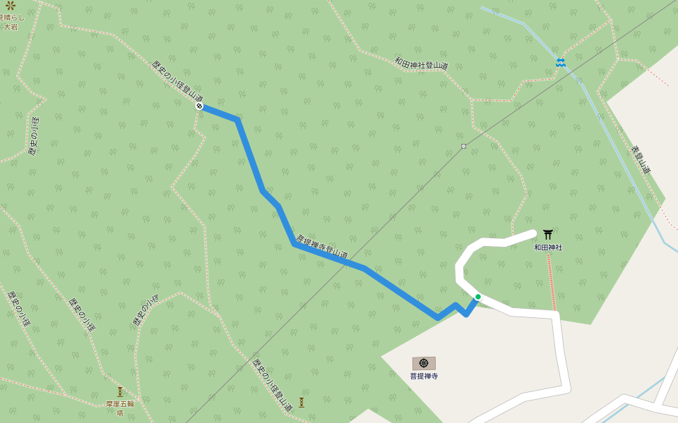 菩提禅寺登山道 walking route map in Konan