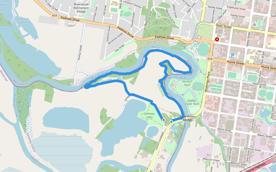 Crossing Place Trail walking route map in Gateway Island