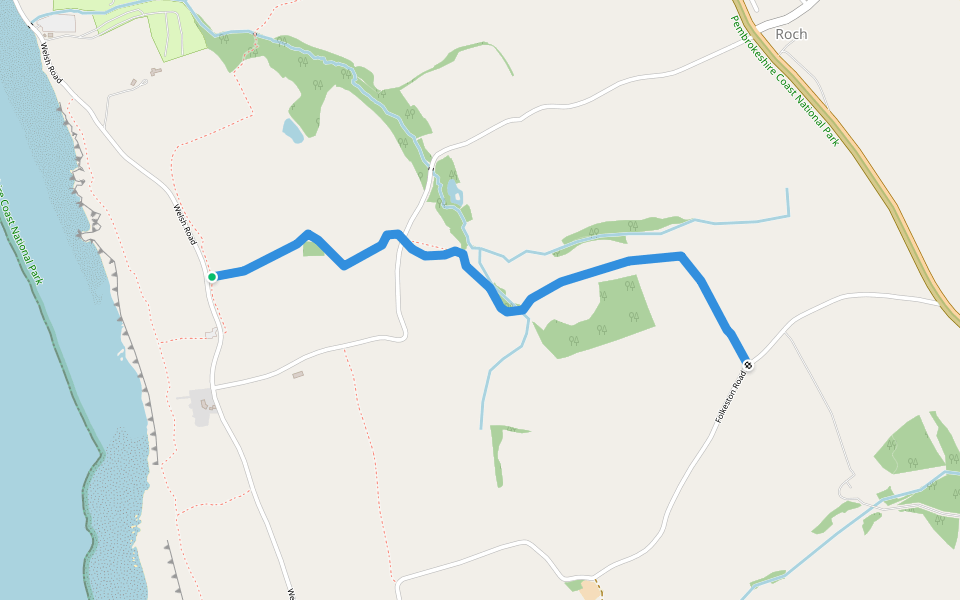 Southwood Walk walking route map in Newgale