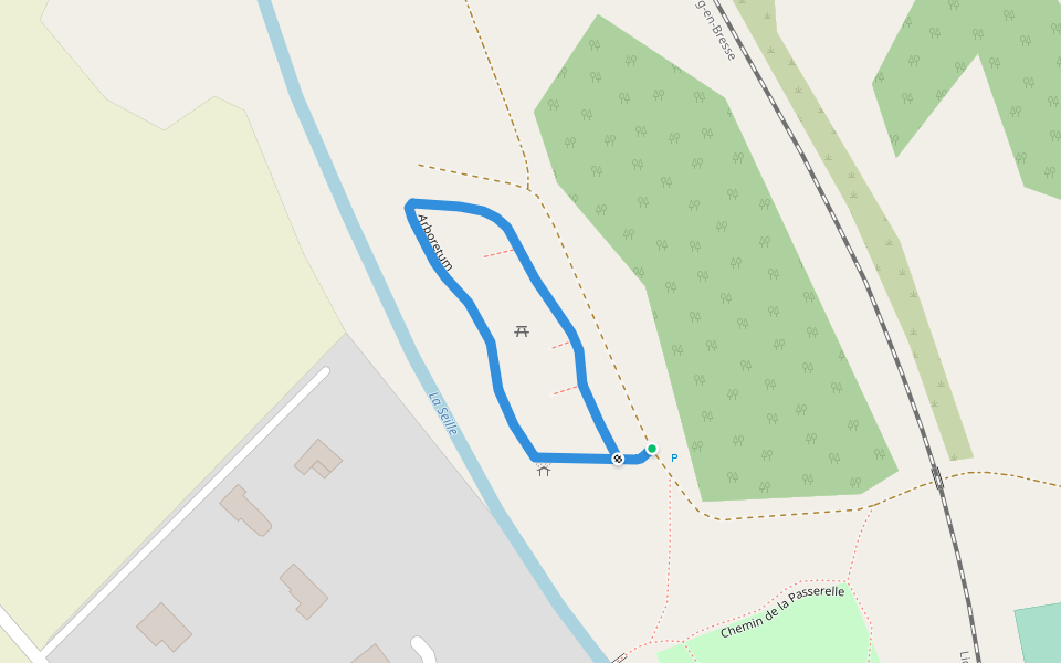 Arboretum walking route map in Domblans