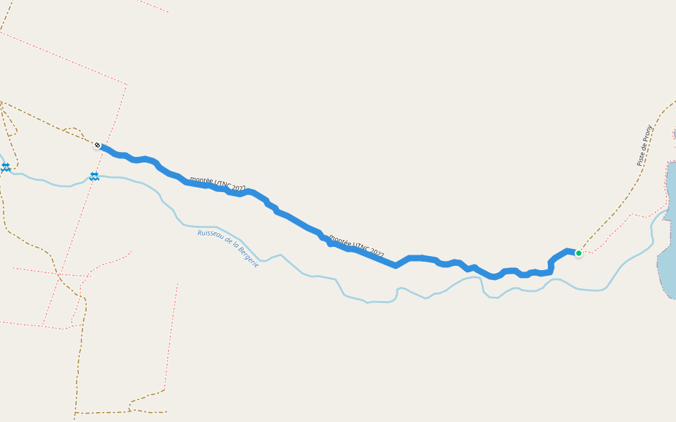 montée UTNC 2022 walking route map in Prony