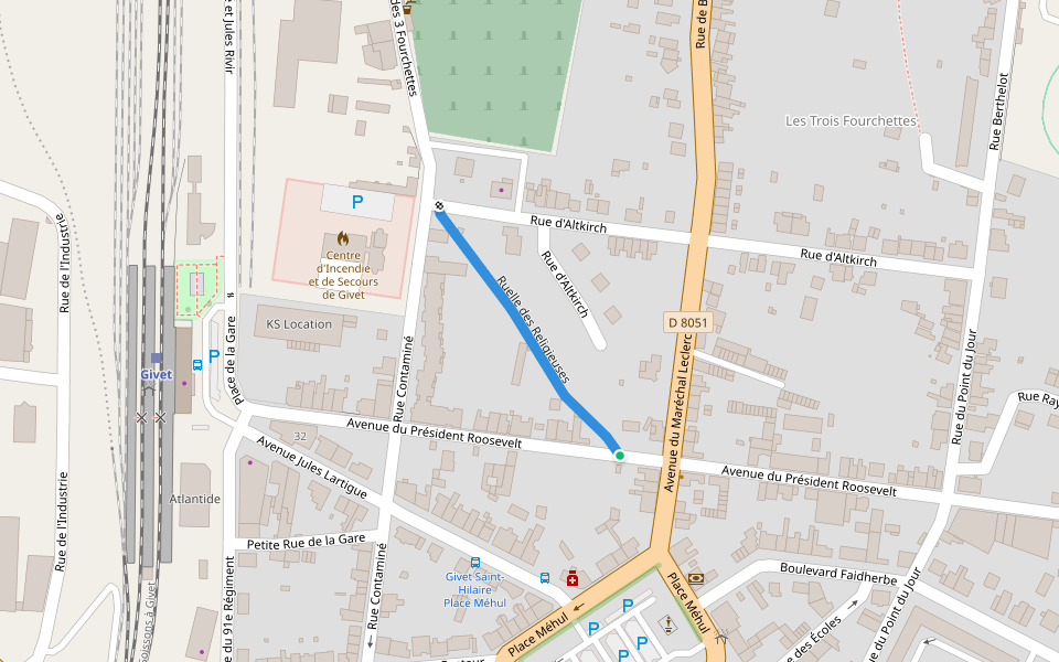 Ruelle des Religieuses walking route map in Givet