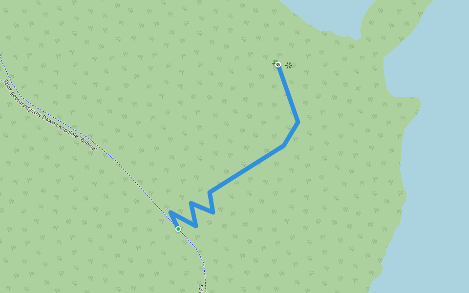 Szlak geoturystyczny Dawna Kopalnia "Babina" walking route map in Łęknica