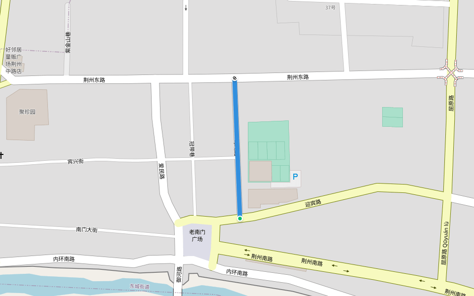 球场路 walking route map in Jing Zhou Shi
