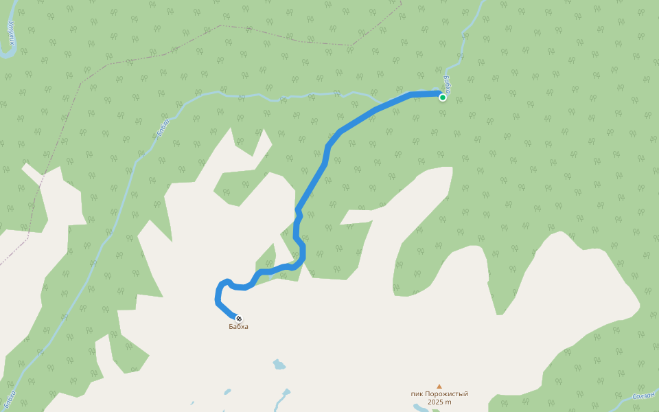 пик Бабха walking route map in Baykalsk