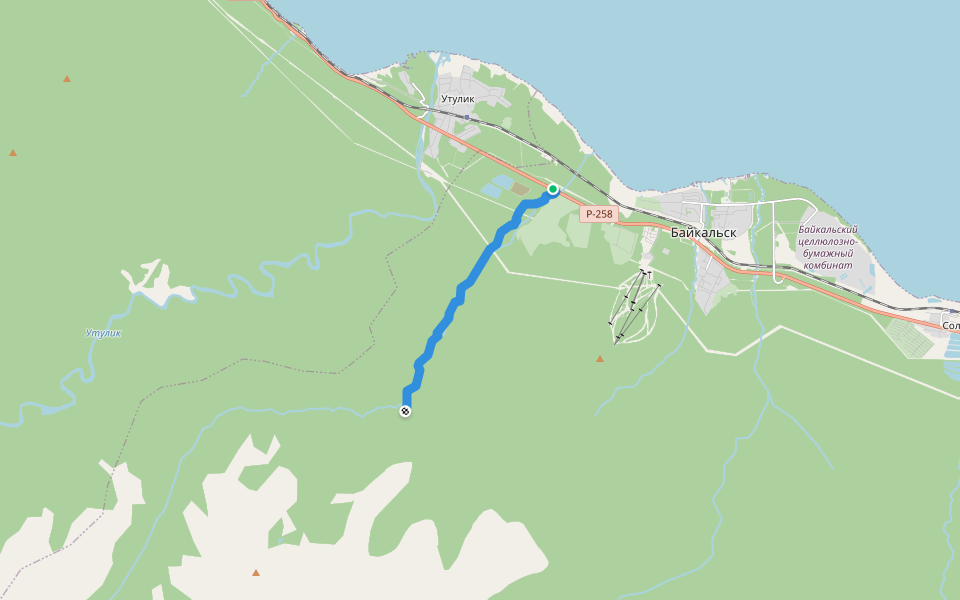 На пик Бабху и Порожистый walking route map in Babkha