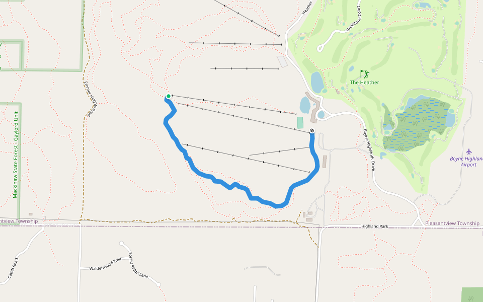 Risky Business walking route map in Harbor Springs