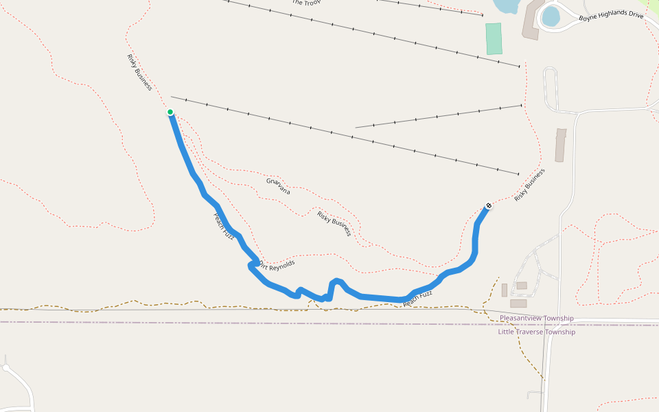 Peach Fuzz walking route map in Harbor Springs