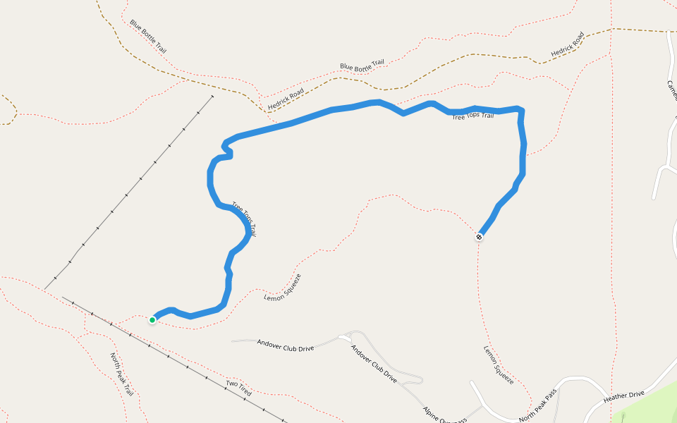 Tree Tops Trail walking route map in Harbor Springs