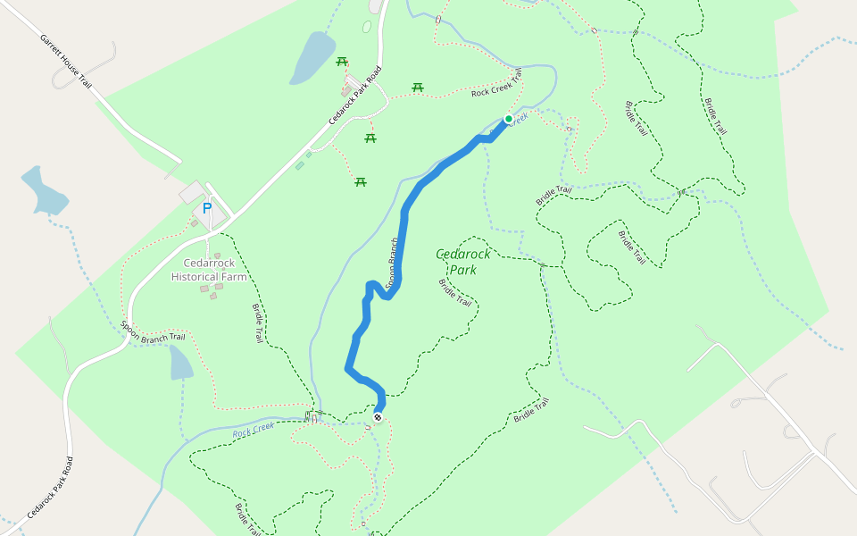 Spoon Branch walking route map in Burlington