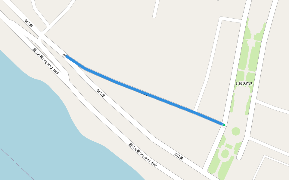 中山路 walking route map in Jing Zhou Shi